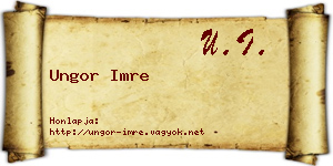 Ungor Imre névjegykártya