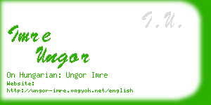 imre ungor business card